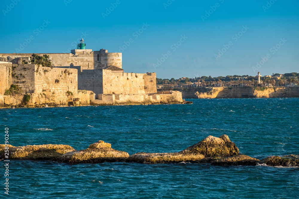 Castello Maniace citadel, Syracuse (Siracusa), a historic city on the island of Sicily, Italy. Notable for its rich Greek history, culture, amphitheatres and architecture