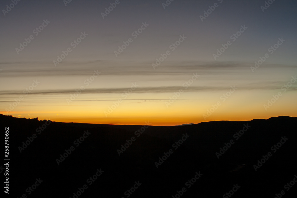 fantastic sunrise viewed from the mountain