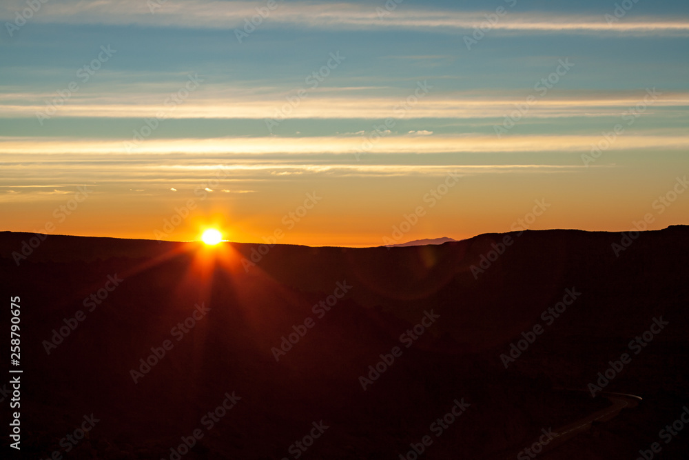 great sunrise viewed from the mountain