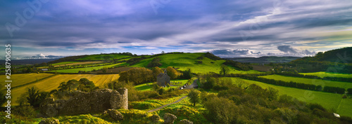 Rock of Dunamase County Laois, Ireland, panoramic view