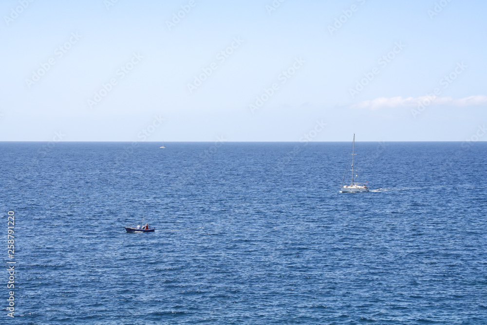 Typical sea scene with boats