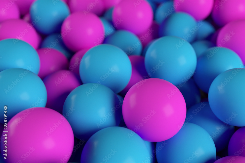 Colorful 3d illustration background from a pile of abstract blue and purple spheres Colorful 3d illustration background from a pile of abstract blue and purple spheres