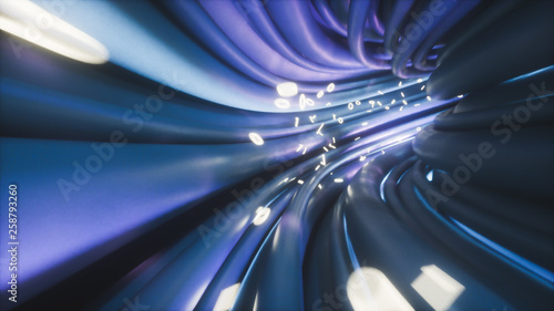 Bilde på lerret Wires cables binary fly through data internet power electric circuit fiber 3d il