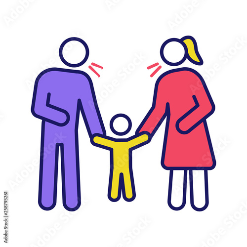 Parents scolding child color icon