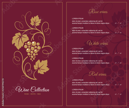 Wine list design template.