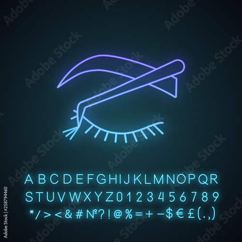 Cluster lash extension neon light icon