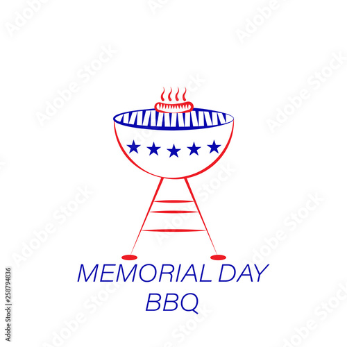 memorial day bbq colored icon. Element of memorial day illustration icon. Signs and symbols can be used for web, logo, mobile app, UI, UX