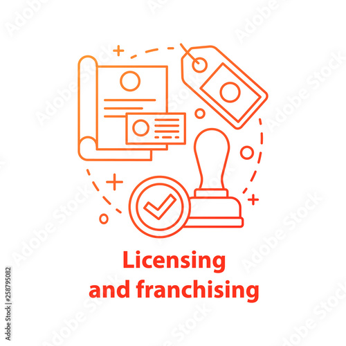 Licensing and franchising concept icon