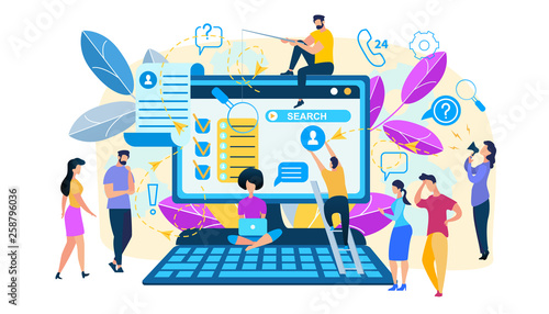 Search Tiny People Characters at Huge Laptop