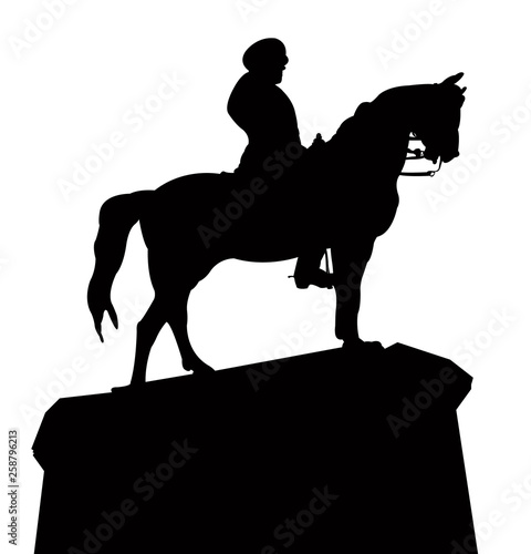 Statue of mustafa kemal atatürk, silhouette vecto
