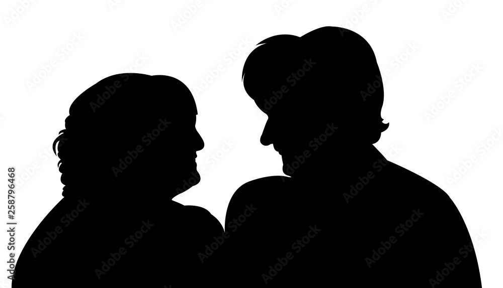 women making chat, silhouette vector