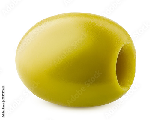 Billede på lærred pitted olive isolated on white background, clipping path, full depth of field