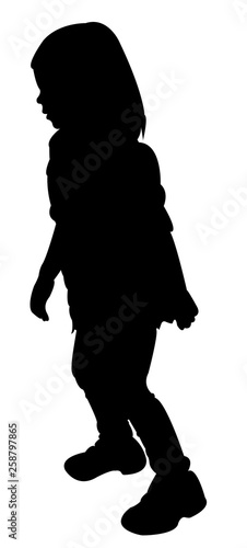 a girl walking body silhouette vector