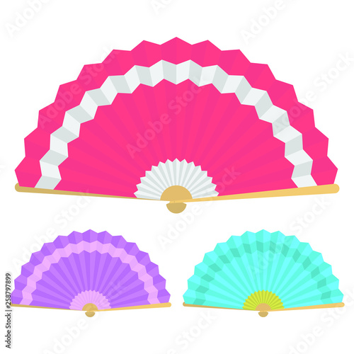 Japanese folding fan vector design illustration isolated on white background