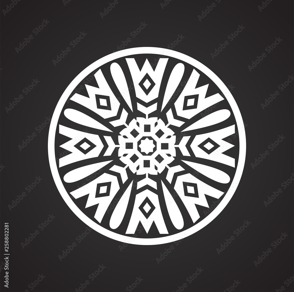 Mandala icon on background for graphic and web design. Simple vector sign. Internet concept symbol for website button or mobile app.