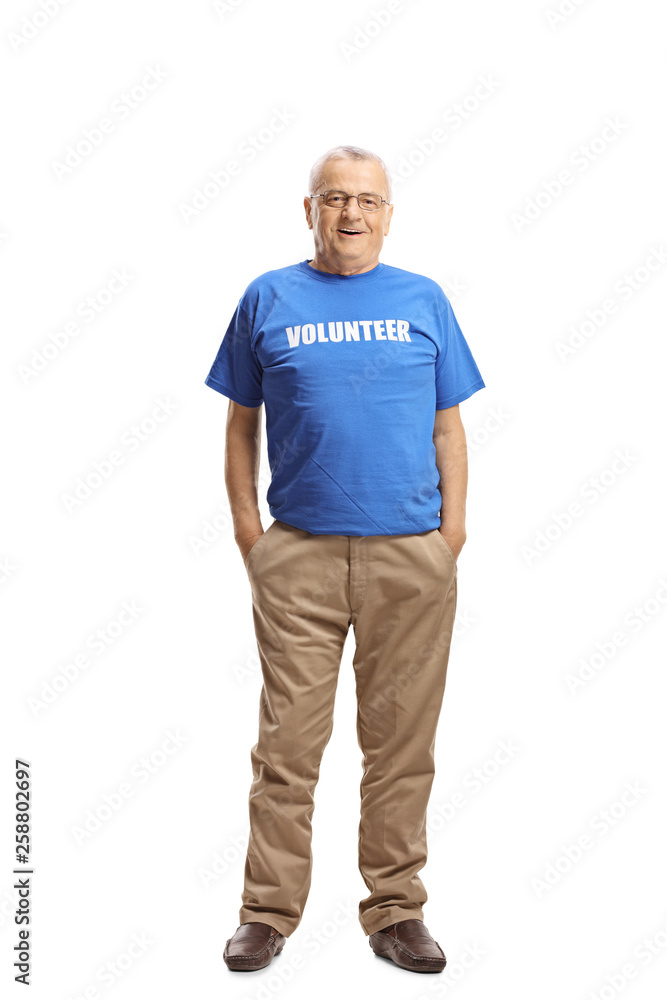 Mature man volunteer posing Mature man volunteer posing
