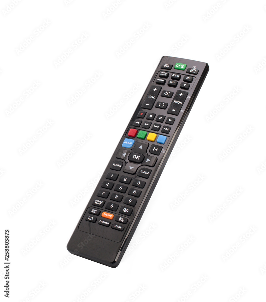 TV remote control over white background TV remote control over white background