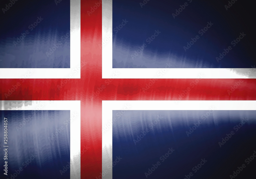 Naklejka premium Flag of Iceland