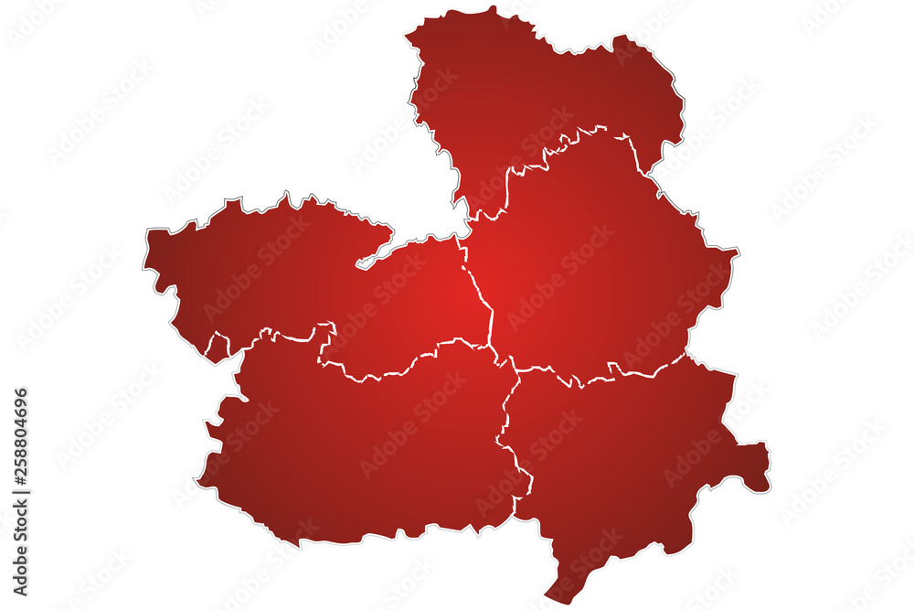 Mapa rojo de Castilla la Mancha.