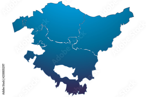 Mapa del Pa  s Vasco en azul.