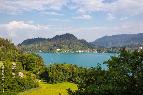 View of famous lake Bled in Julian Alps, northwest Slovenia