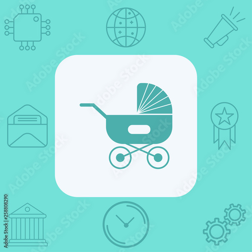 Baby cart vector icon sign symbol