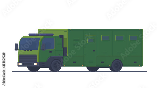 Police special transport for the transport and protection of prisoners and arrested people. Mobile truck prison. Belarusian police transport.