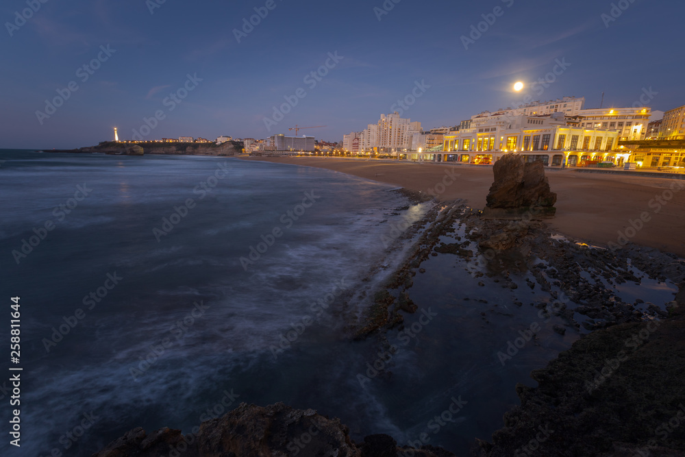 City of Biarritz with its beautiful coast and the old sea port, at the North Basque Country.	