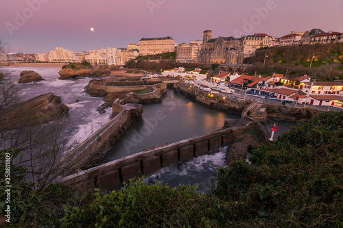 City of Biarritz with its beautiful coast and the old sea port, at the North Basque Country. 