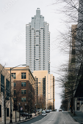 Modern building and street in downtown Atlanta, Georgia