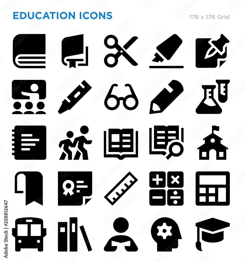 Education Schooling Vector Icon Set Education Schooling Vector Icon Set