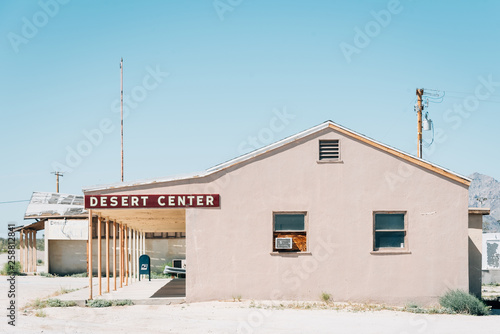 The post office in the ghost town of Desert Center, California