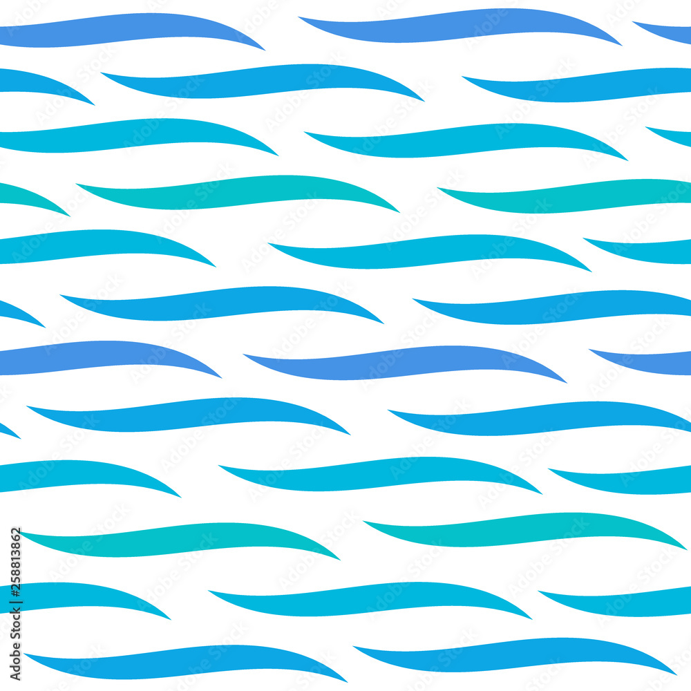 Water waves seamless pattern, curve lines. Rhythmic waves Water waves seamless pattern, curve lines. Rhythmic waves