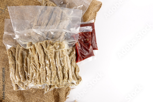 Malaysian fried fish snacks called Keropok Lekor.