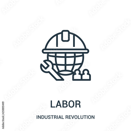 labor icon vector from industrial revolution collection. Thin line labor outline icon vector illustration.