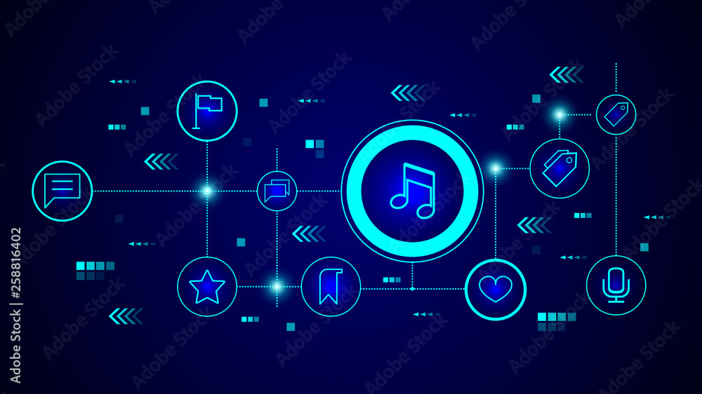 musical note icon. From web set musical note icon. From web set