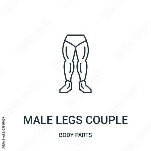 male legs couple icon vector from body parts collection. Thin line male legs couple outline icon vector illustration.