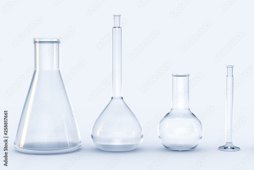 3d rendering, test tube and beaker in the lab 3d rendering, test tube and beaker in the lab