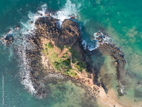 Aerial view of small island in mirissa,Sri lanka