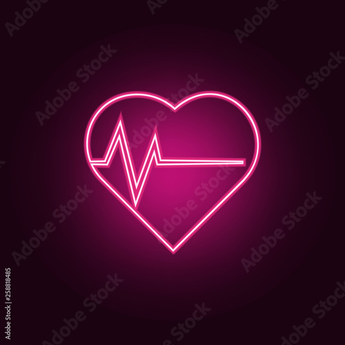 heart and palpitations icon. Elements of Medicine in neon style icons. Simple icon for websites, web design, mobile app, info graphics