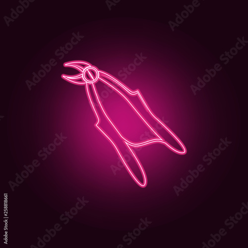 tongs for tooth extraction icon. Elements of Medicine in neon style icons. Simple icon for websites, web design, mobile app, info graphics