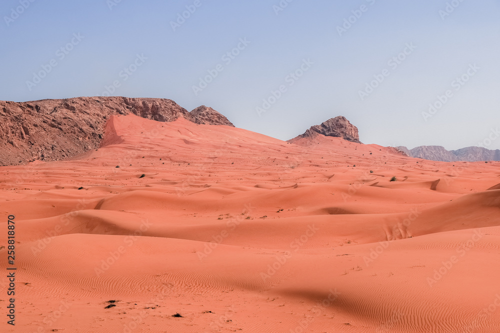 Beautiful patterns and textures of the desert sand dunes