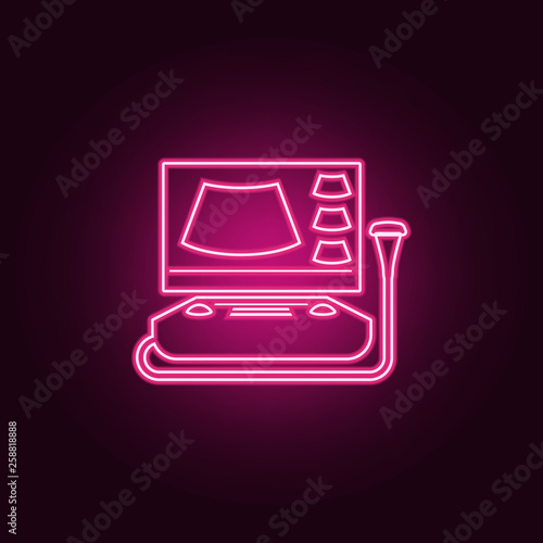 Digital Ultrasonic Diagnostic icon. Elements of Medicine in neon style icons. Simple icon for websites, web design, mobile app, info graphics