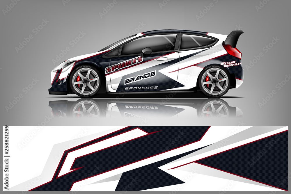 Car wrap design vector, truck and cargo van decal. Graphic abstract ...