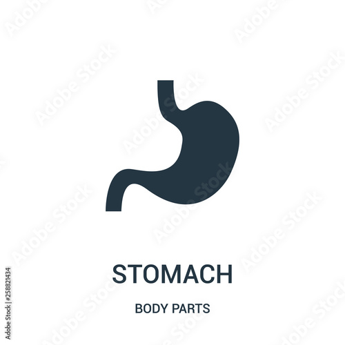 stomach icon vector from body parts collection. Thin line stomach outline icon vector illustration.