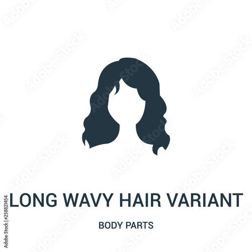 long wavy hair variant icon vector from body parts collection. Thin line long wavy hair variant outline icon vector illustration.