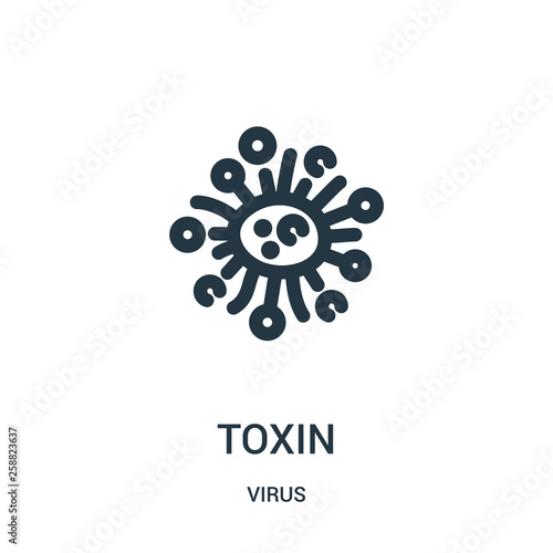 toxin icon vector from virus collection. Thin line toxin outline icon vector illustration.