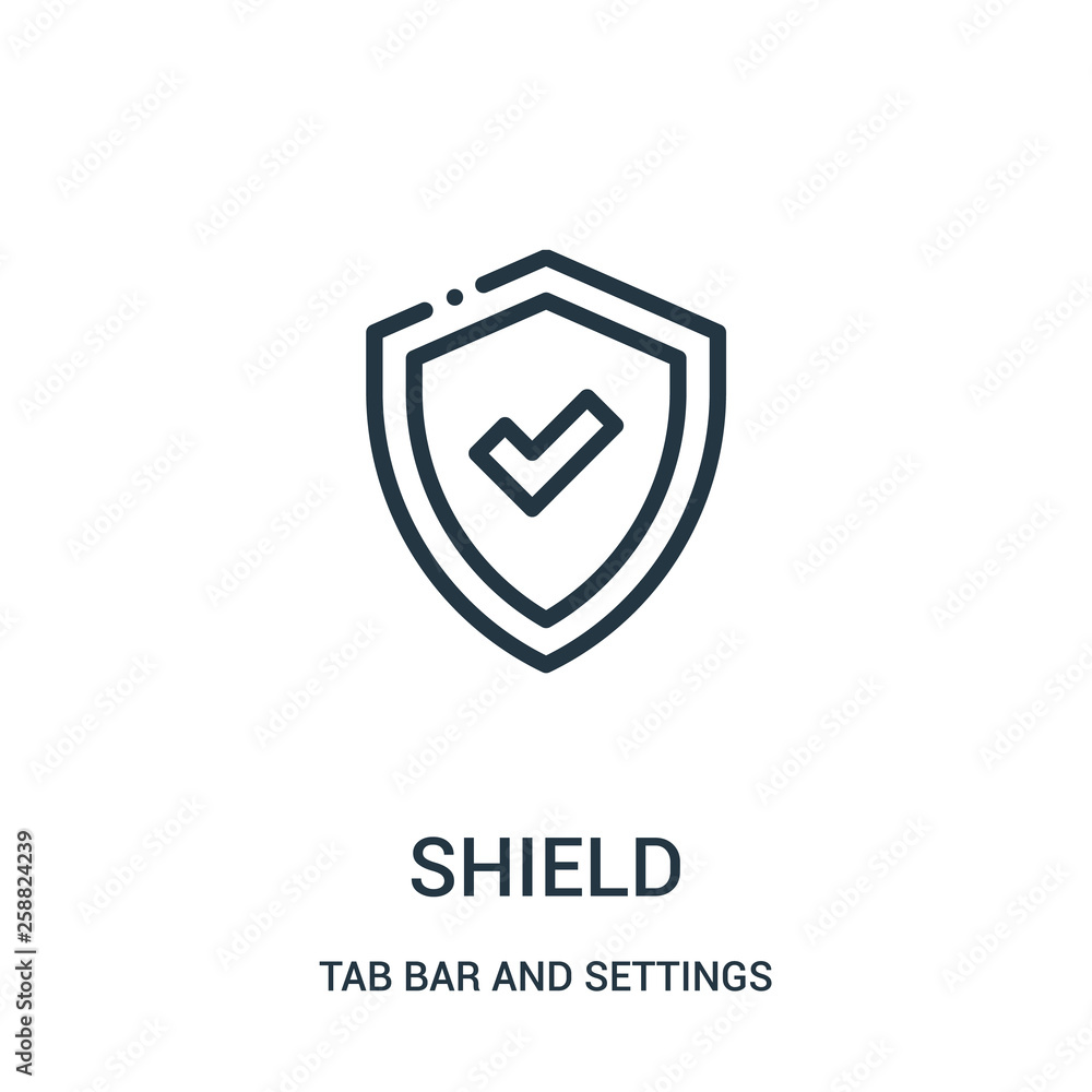 shield icon vector from tab bar and settings collection. Thin line