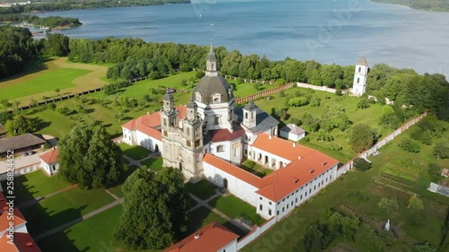 Aerial view of Pazaislis Monastery and Church on summer day. photo