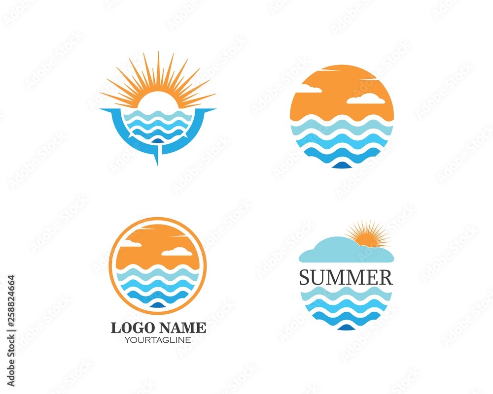 sun logo vector template illustration